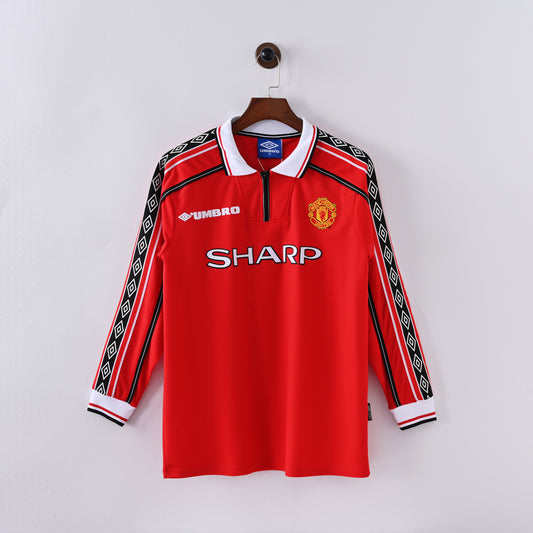 RETRO MANCHESTER UNITED LONG SLEEVED HOME SHIRT 98/99
